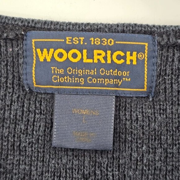 Woolrich Snowman Sweater Vest Black Christmas Appliqué Zip Snowflakes Vintage - Picture 8 of 11